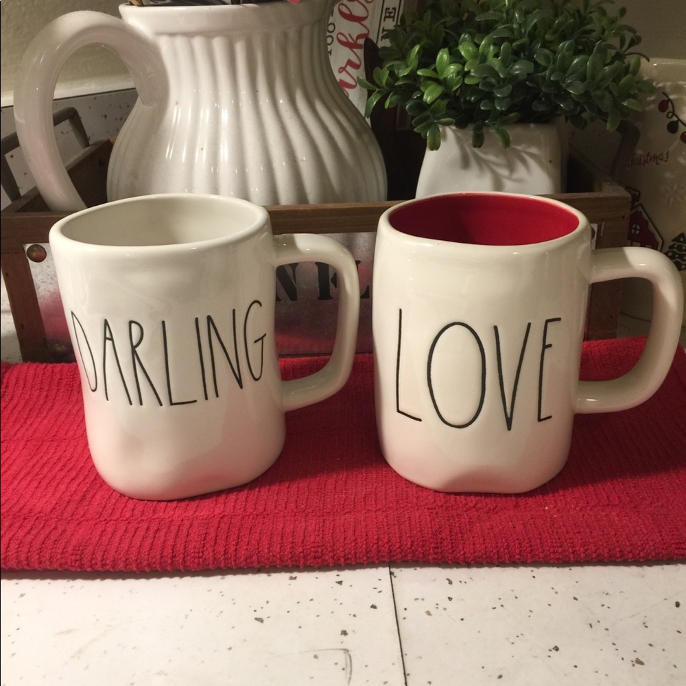 Rae Dunn mugs darling and love